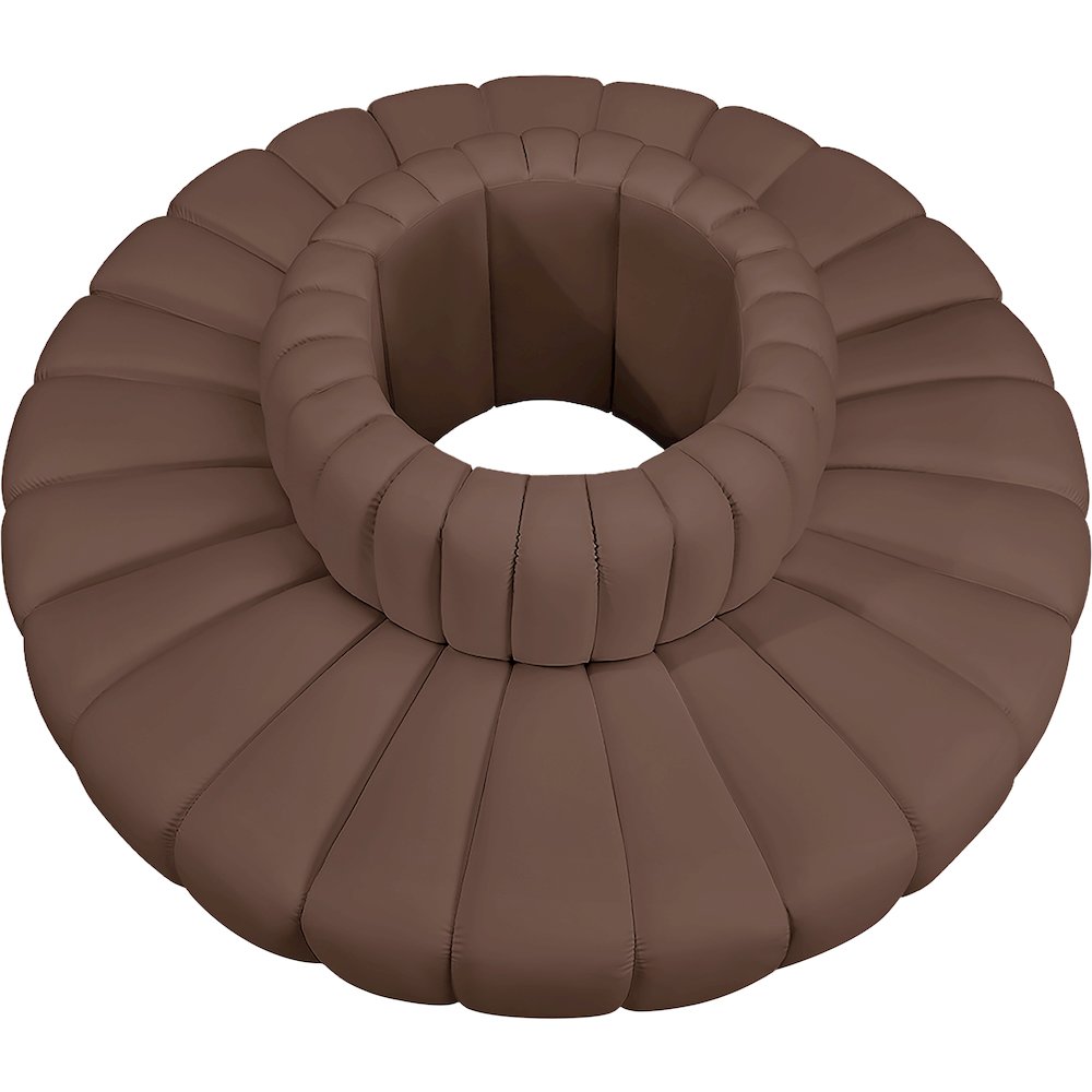 Arc Brown Vegan Leather Modular Sofa. Picture 3