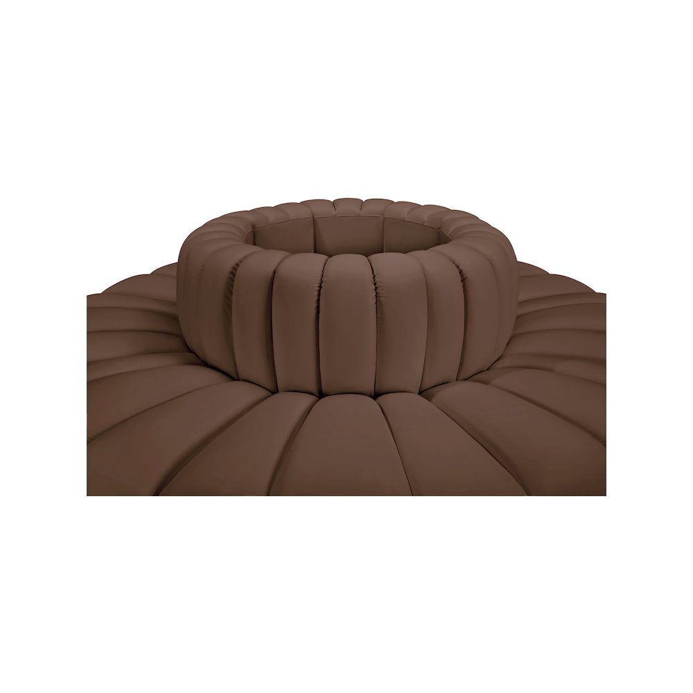 Arc Brown Vegan Leather Modular Sofa. Picture 4