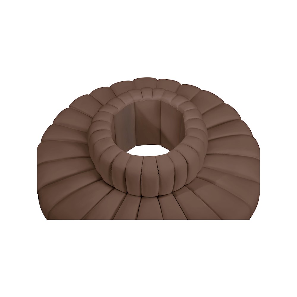 Arc Brown Vegan Leather Modular Sofa. Picture 5