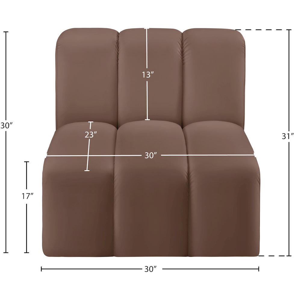 Arc Brown Vegan Leather Straight Chair. Picture 10