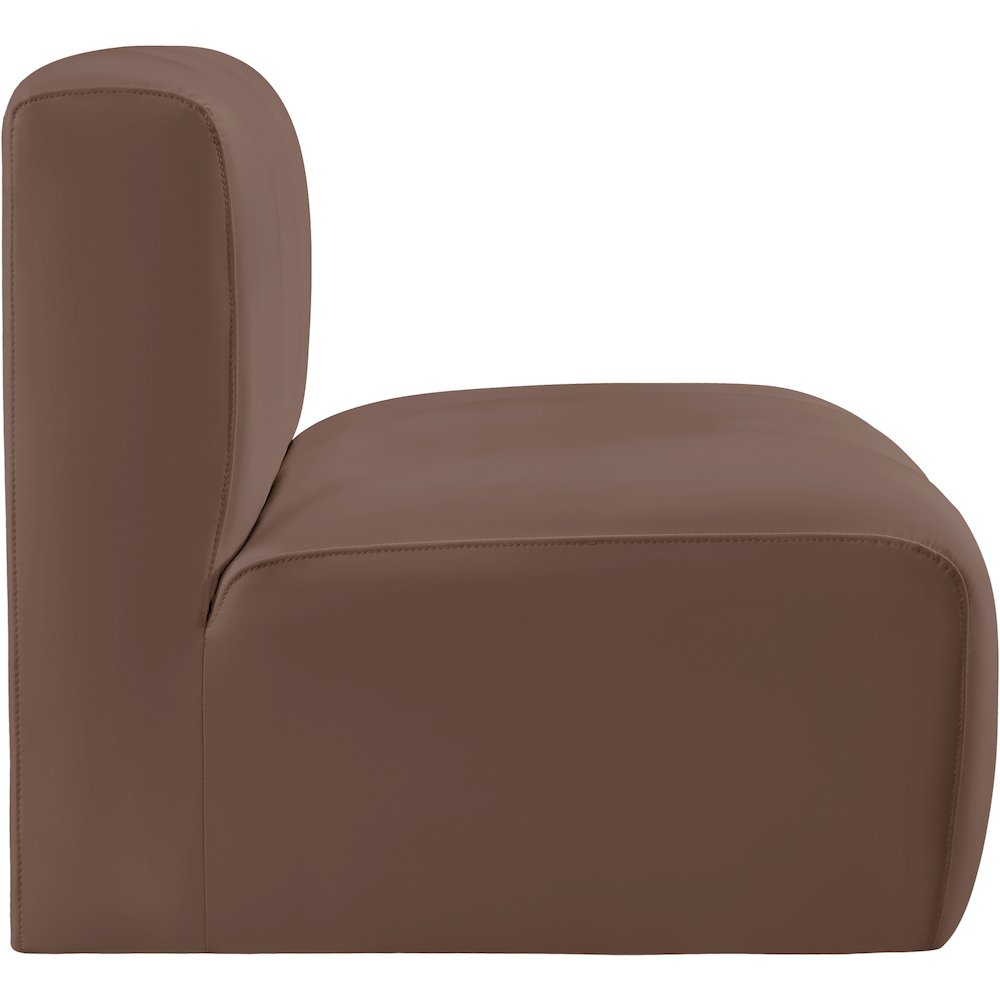 Arc Brown Vegan Leather Straight Chair. Picture 5