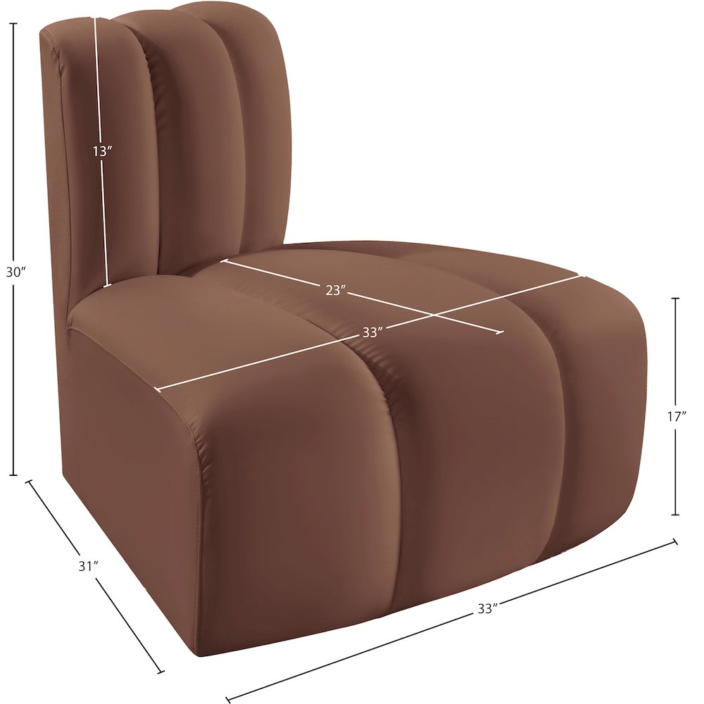 Arc Cognac Vegan Leather Reverse Corner. Picture 11