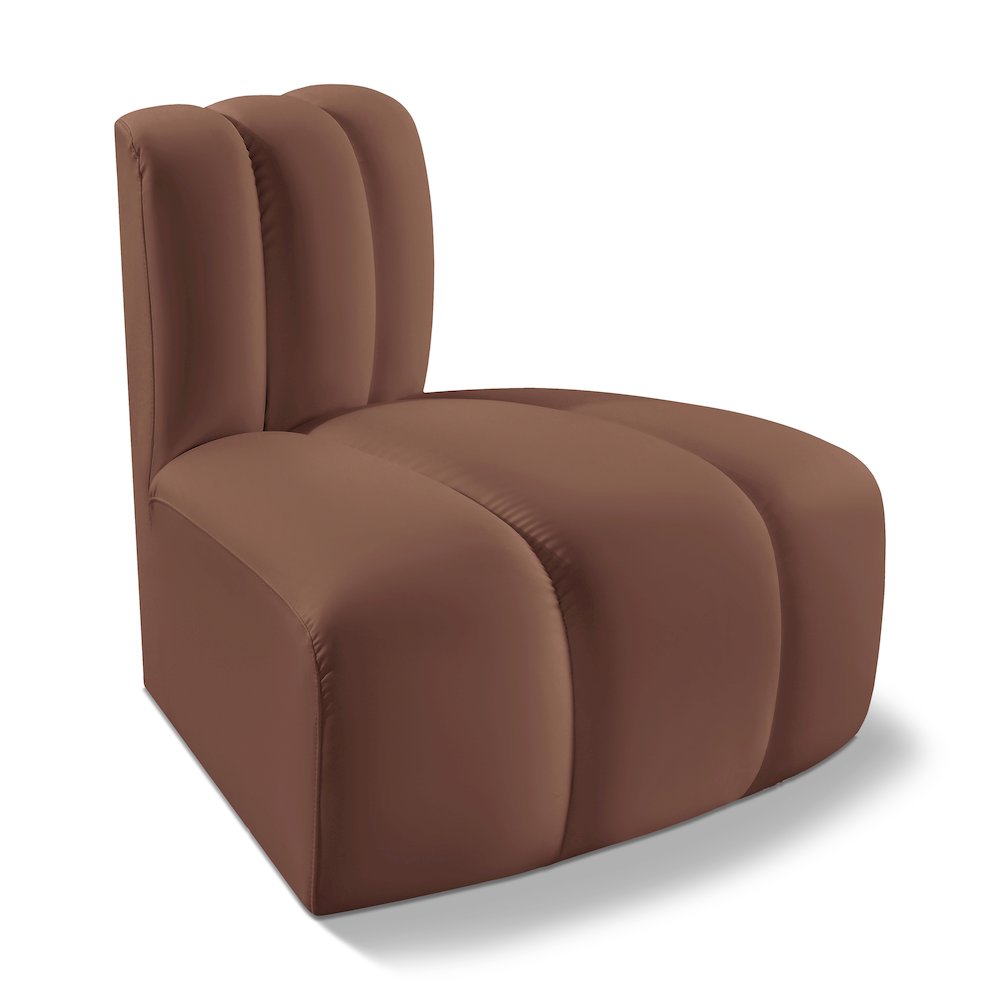 Arc Cognac Vegan Leather Reverse Corner. Picture 1