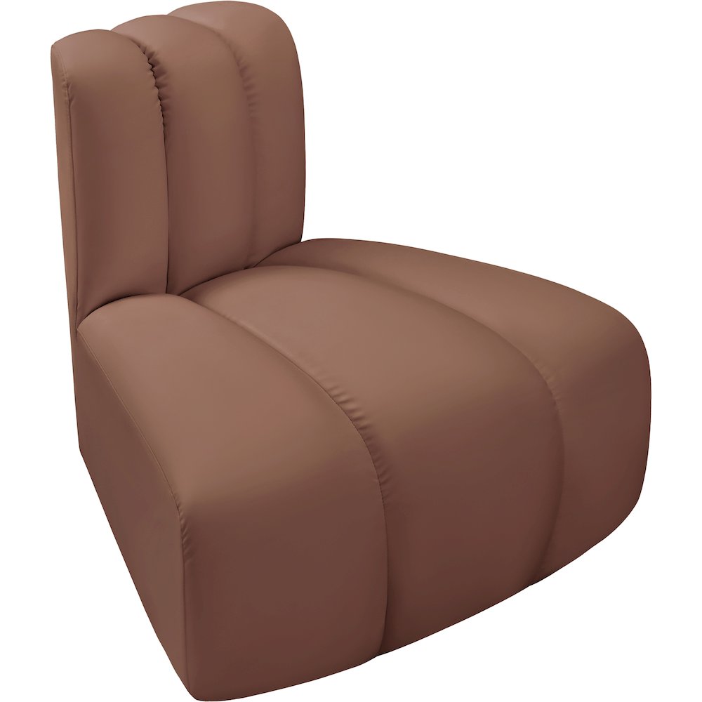 Arc Cognac Vegan Leather Reverse Corner. Picture 3