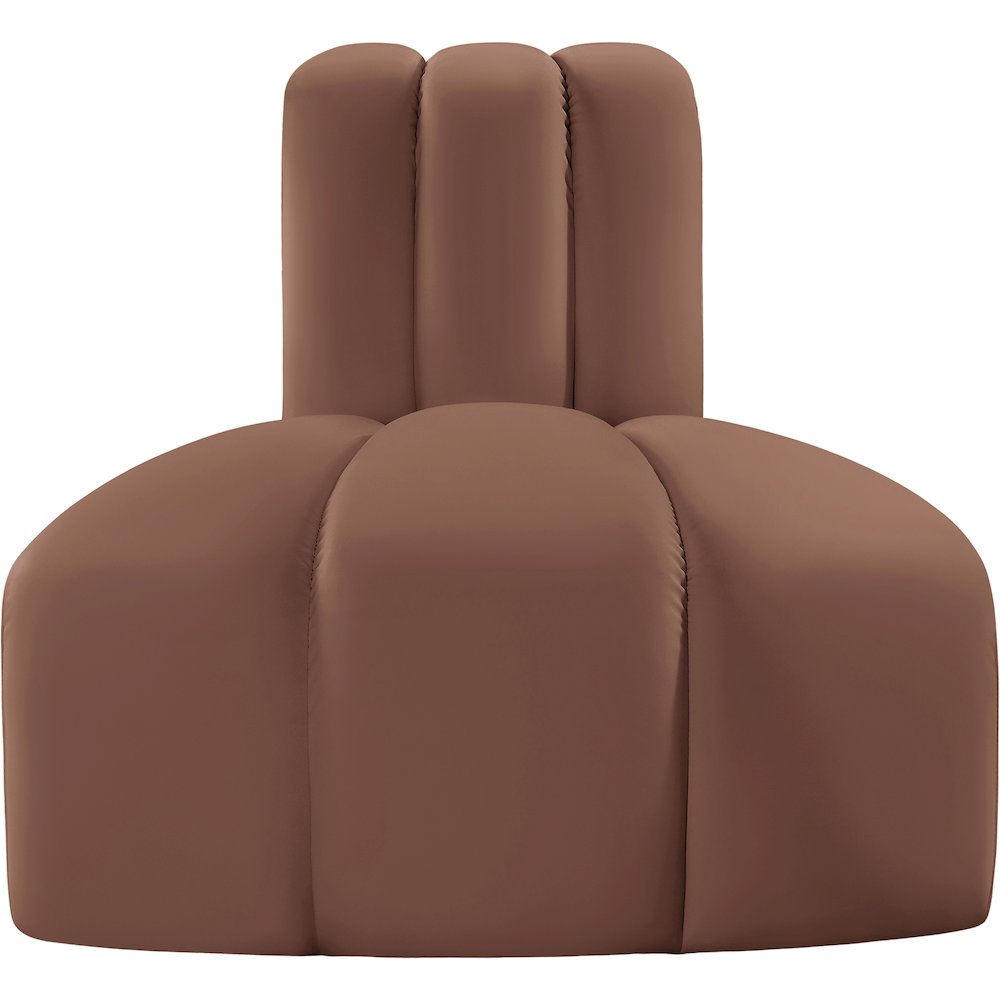 Arc Cognac Vegan Leather Reverse Corner. Picture 4
