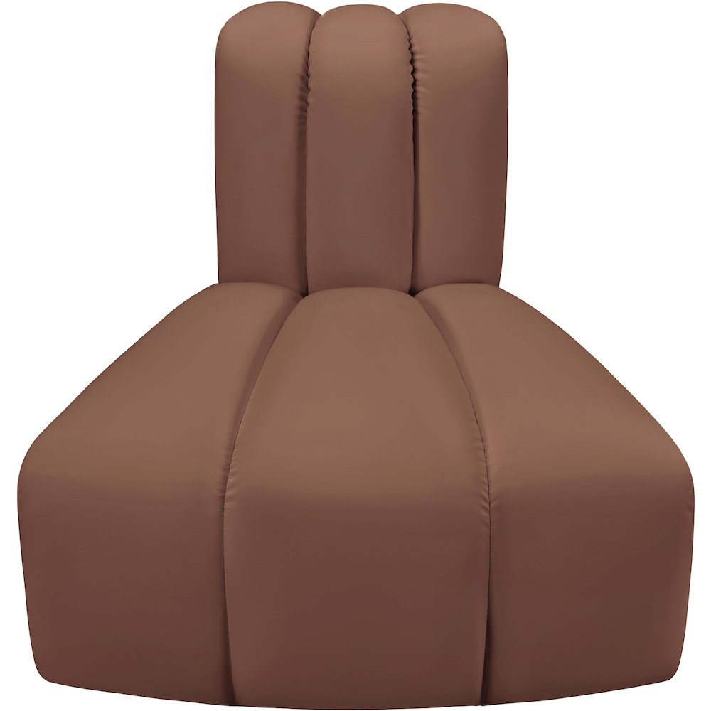 Arc Cognac Vegan Leather Reverse Corner. Picture 5