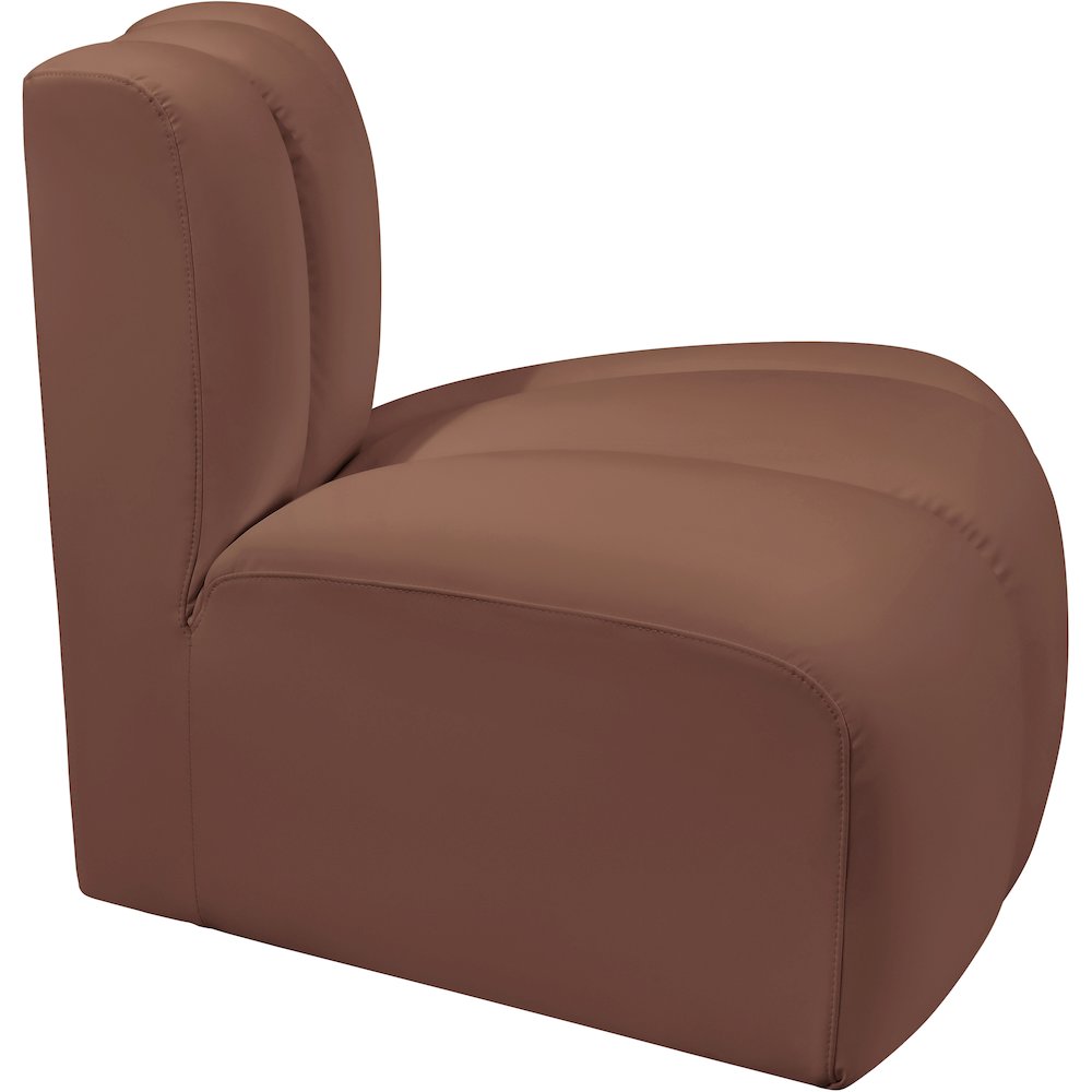 Arc Cognac Vegan Leather Reverse Corner. Picture 6