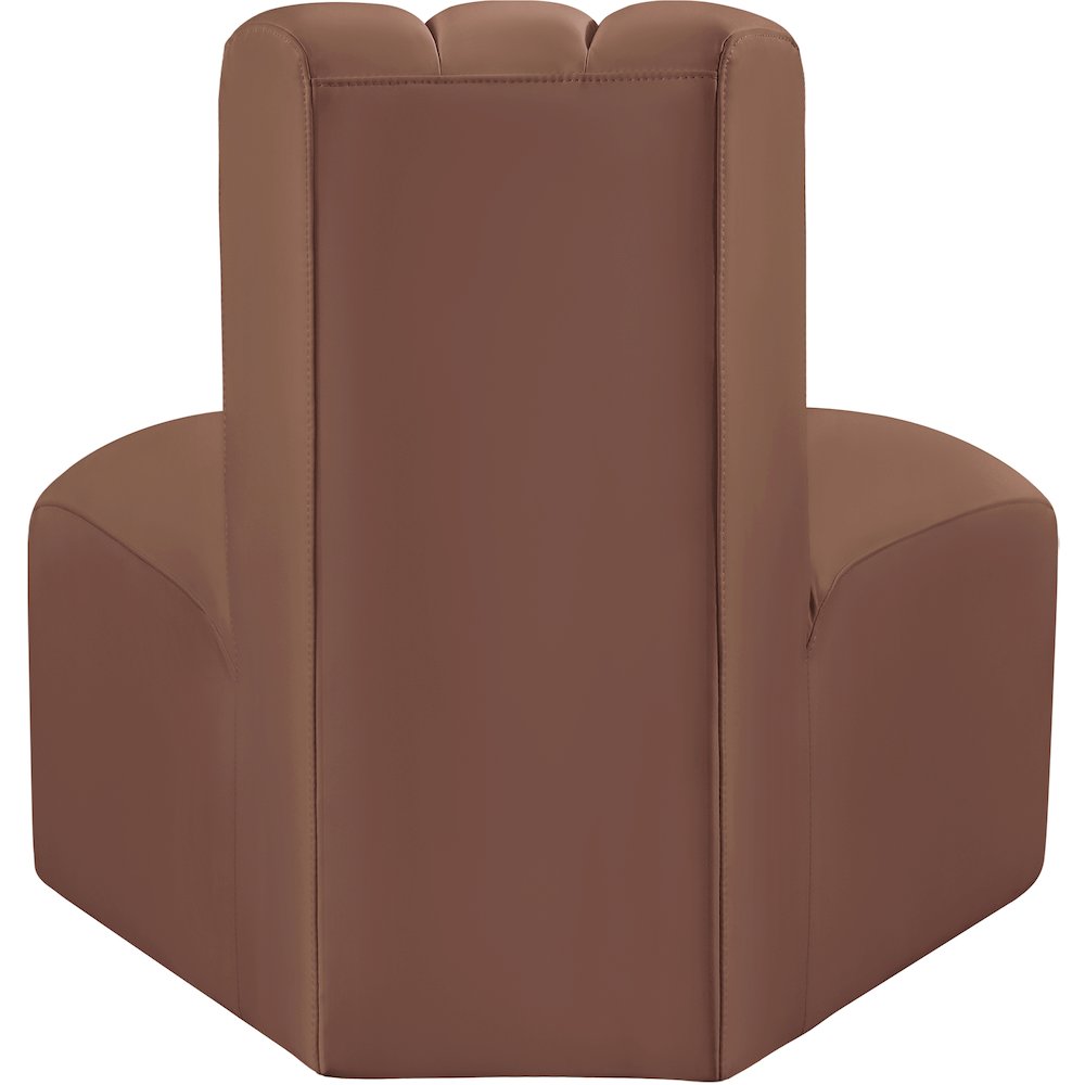 Arc Cognac Vegan Leather Reverse Corner. Picture 7