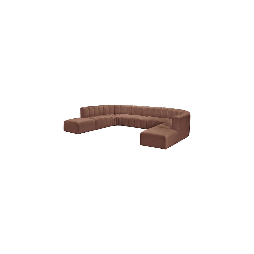 Arc Cognac Vegan Leather Modular Sofa. Picture 4