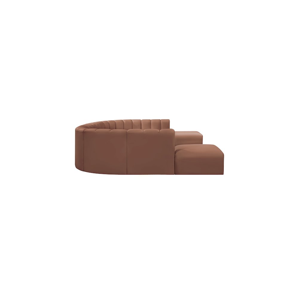 Arc Cognac Vegan Leather Modular Sofa. Picture 5