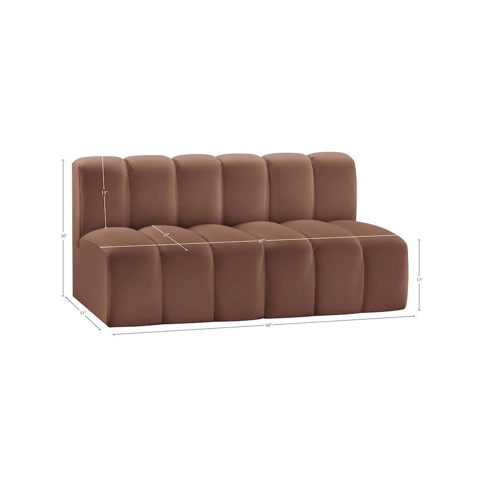 Arc Cognac Vegan Leather Modular Sofa. Picture 11