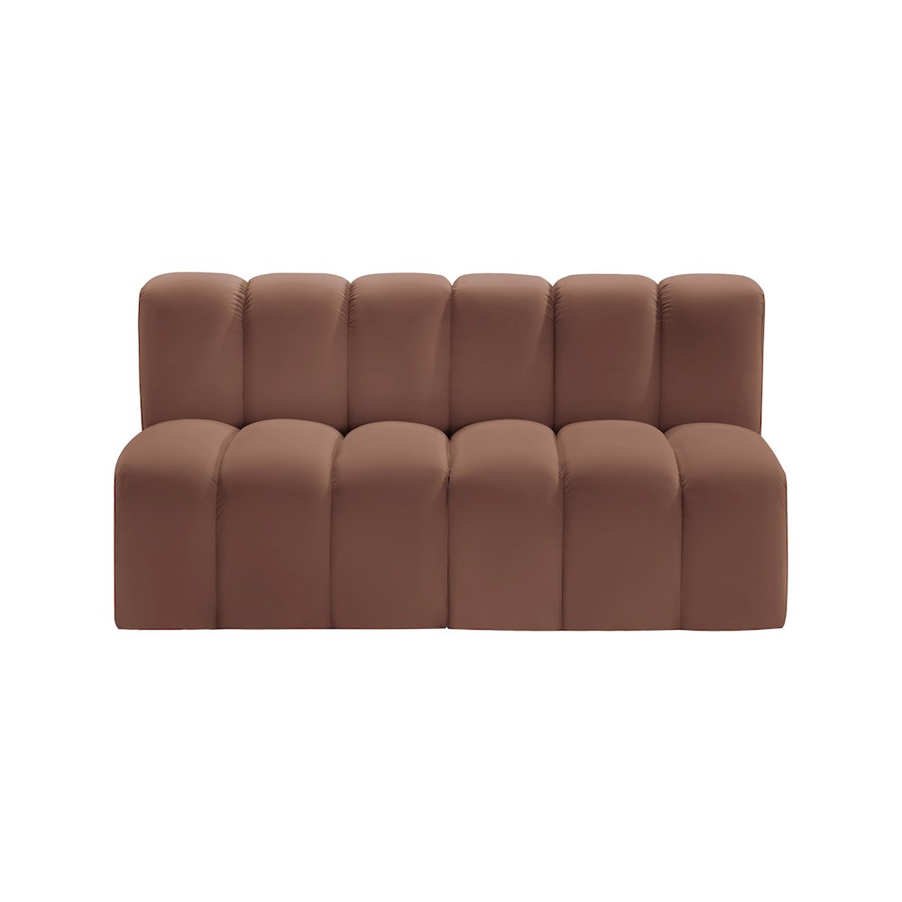 Arc Cognac Vegan Leather Modular Sofa. Picture 3