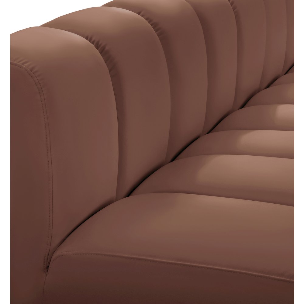 Arc Cognac Vegan Leather Modular Sofa. Picture 9