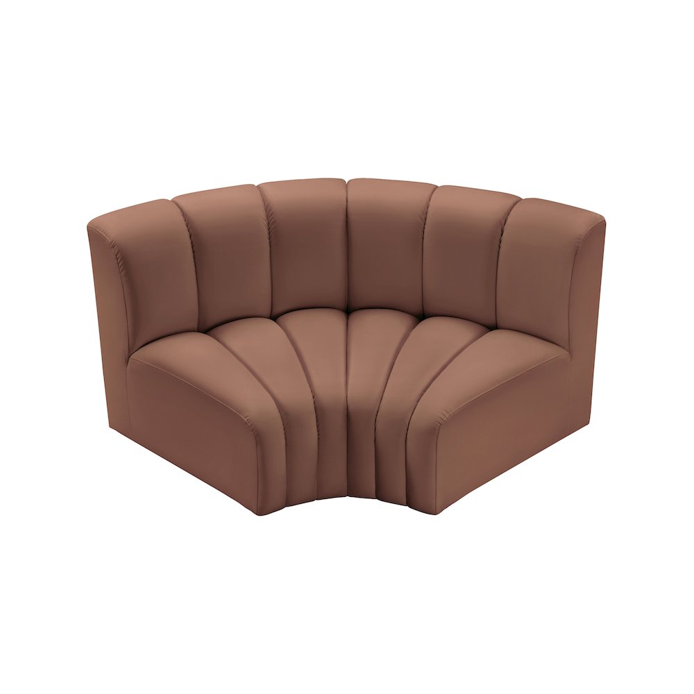 Arc Cognac Vegan Leather Modular Sofa. Picture 3