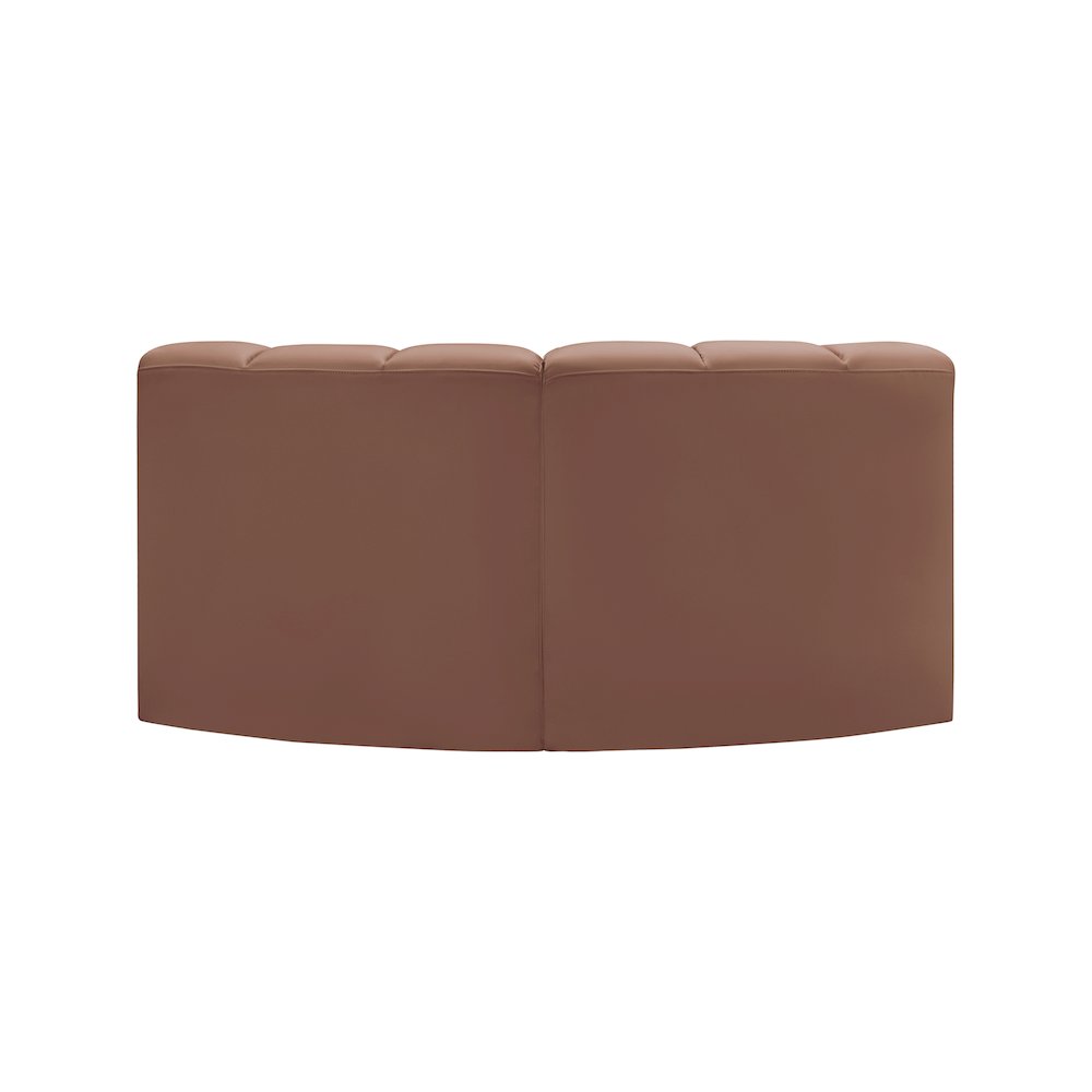 Arc Cognac Vegan Leather Modular Sofa. Picture 5