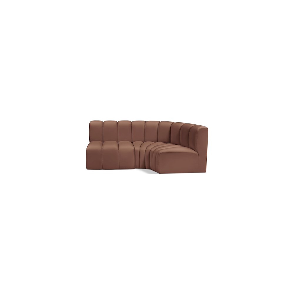 Arc Cognac Vegan Leather Modular Sofa. Picture 1