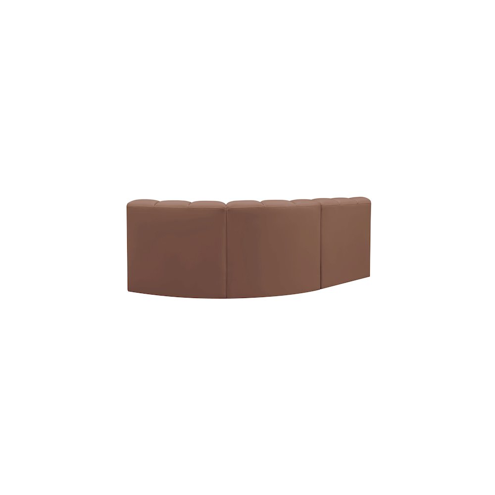 Arc Cognac Vegan Leather Modular Sofa. Picture 6
