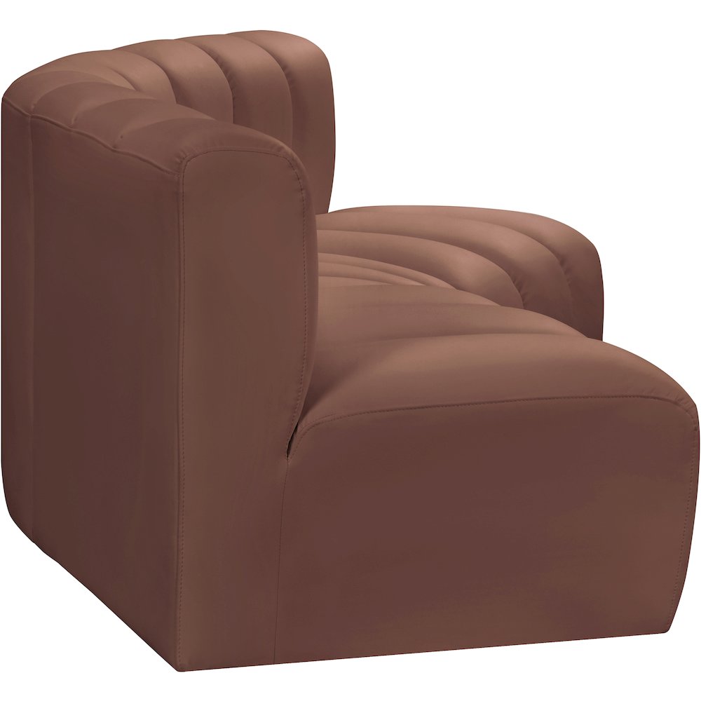Arc Cognac Vegan Leather Modular Sofa. Picture 5