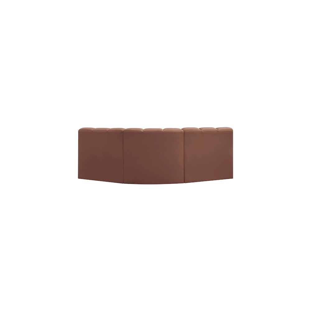 Arc Cognac Vegan Leather Modular Sofa. Picture 6