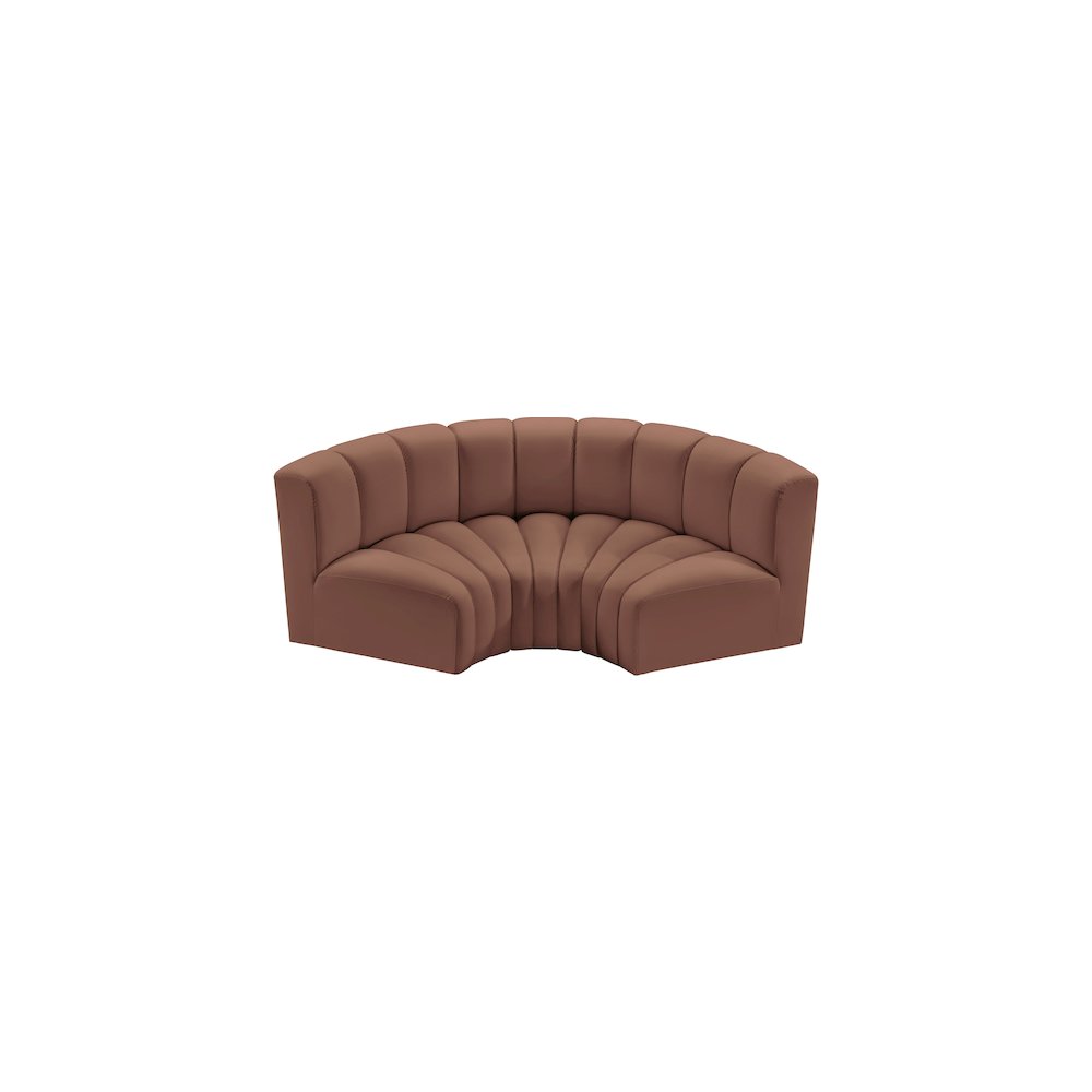 Arc Cognac Vegan Leather Modular Sofa. Picture 3