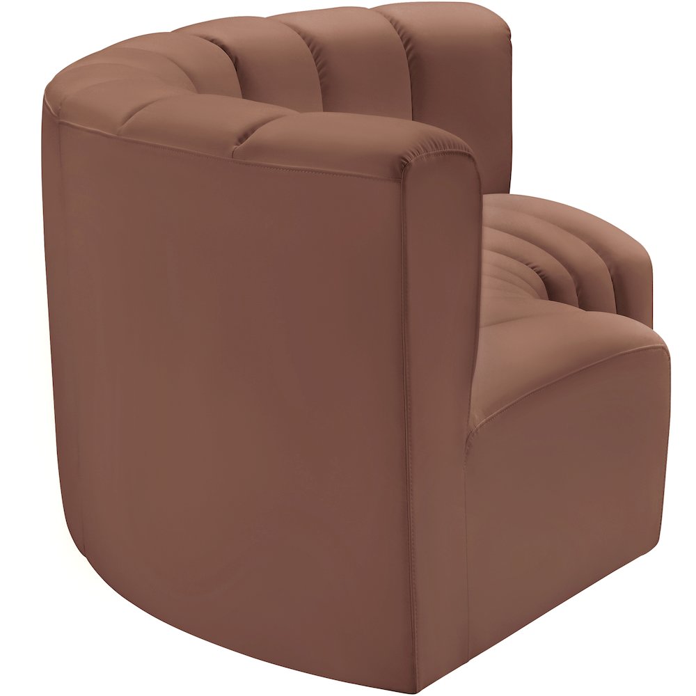 Arc Cognac Vegan Leather Modular Sofa. Picture 5