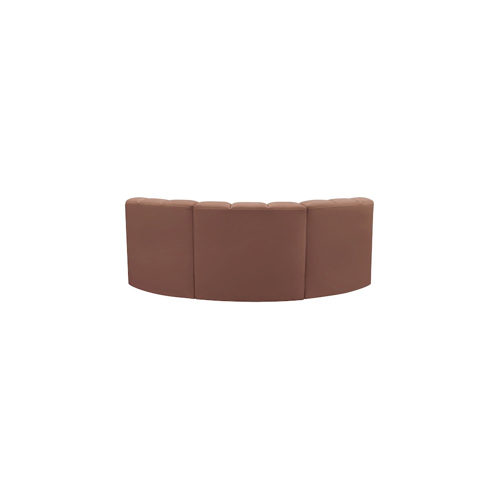 Arc Cognac Vegan Leather Modular Sofa. Picture 6