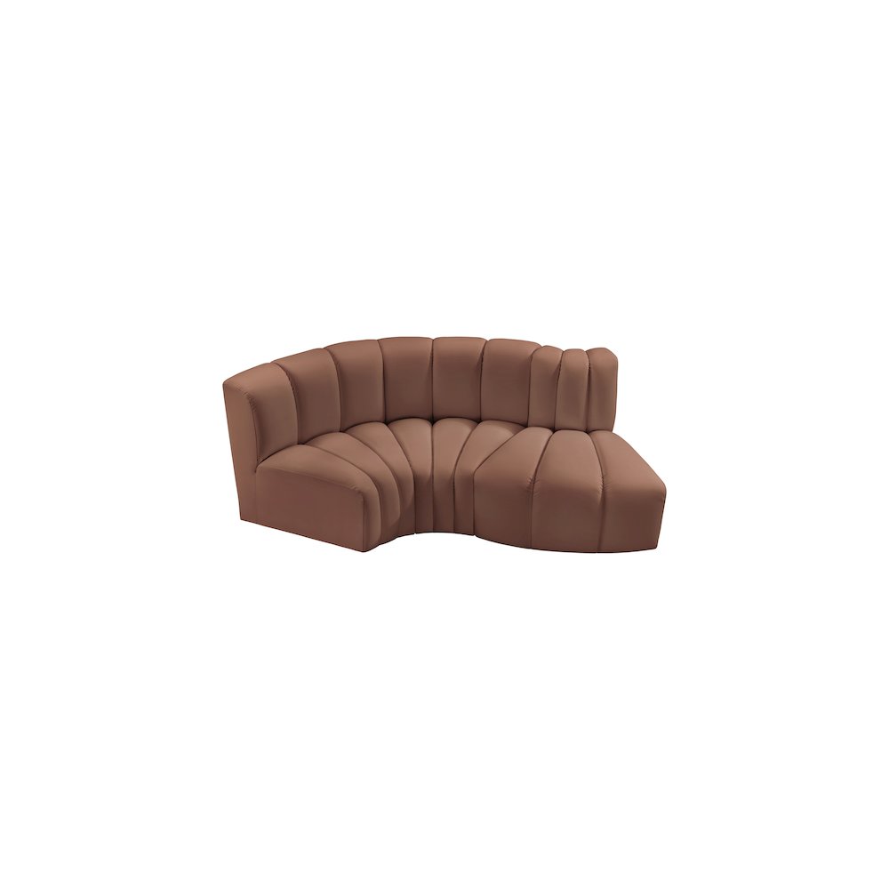 Arc Cognac Vegan Leather Modular Sofa. Picture 3