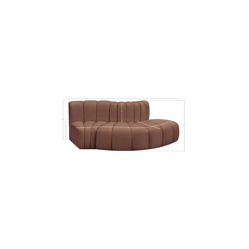 Arc Cognac Vegan Leather Modular Sofa. Picture 10