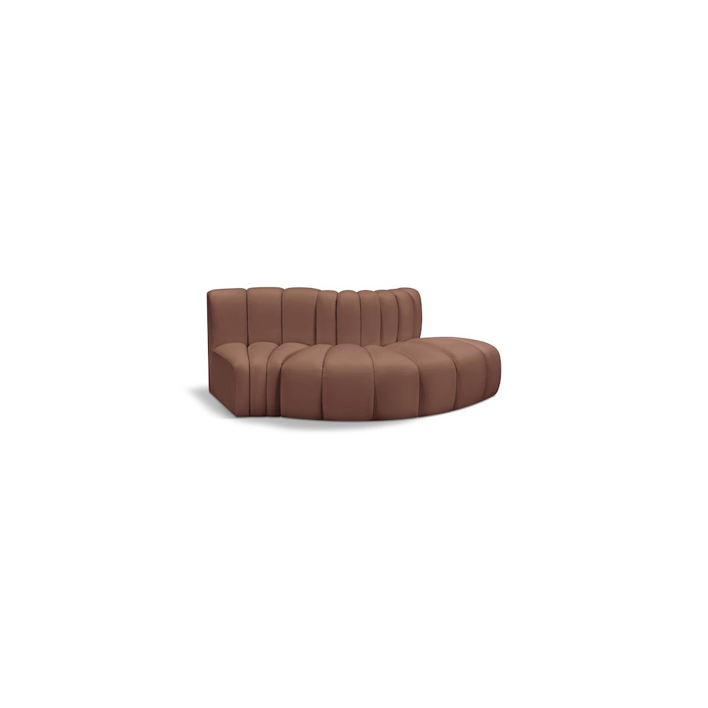 Arc Cognac Vegan Leather Modular Sofa. Picture 1