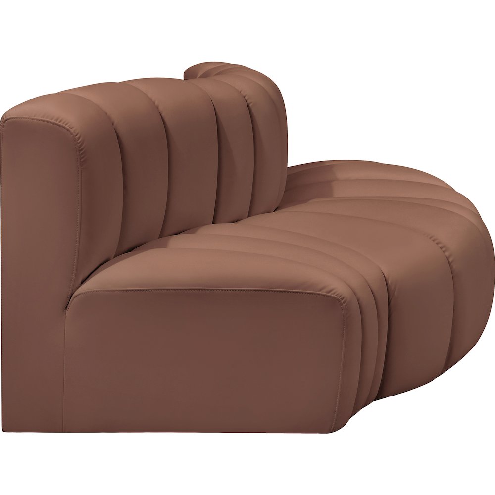 Arc Cognac Vegan Leather Modular Sofa. Picture 4