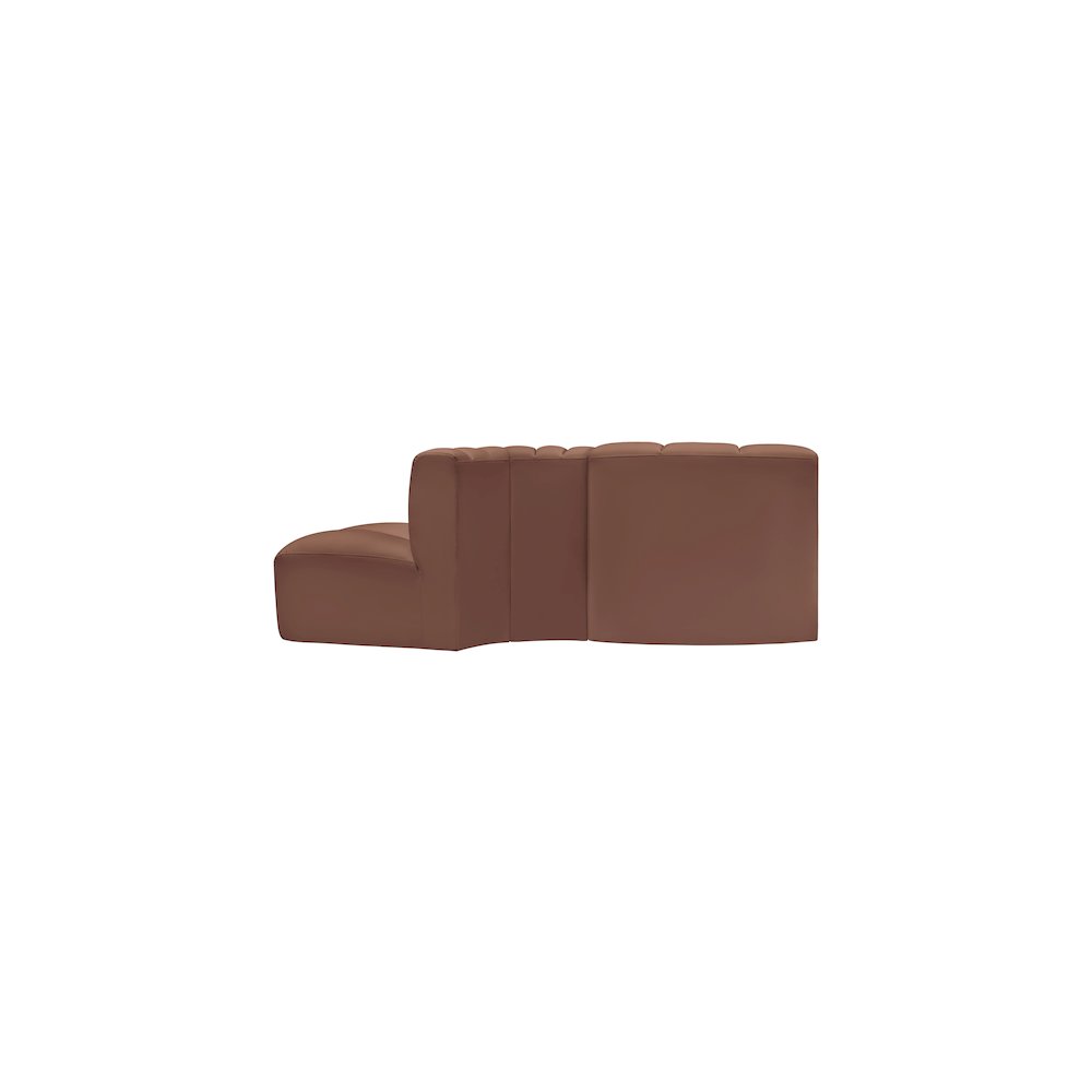 Arc Cognac Vegan Leather Modular Sofa. Picture 5