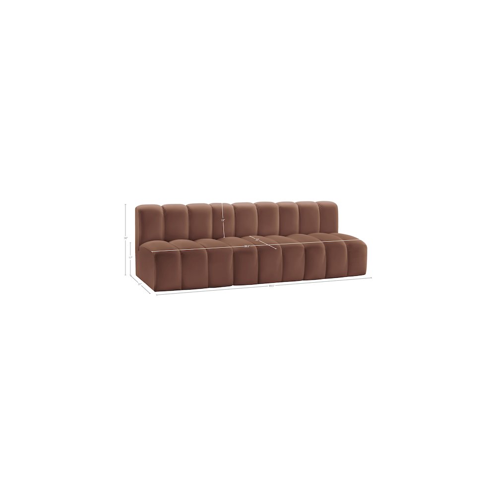 Arc Cognac Vegan Leather Modular Sofa. Picture 11