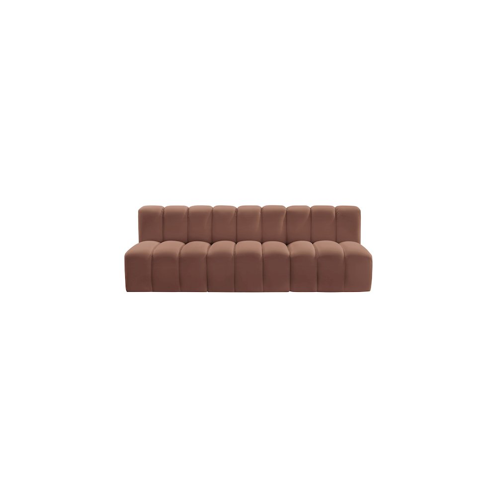 Arc Cognac Vegan Leather Modular Sofa. Picture 3