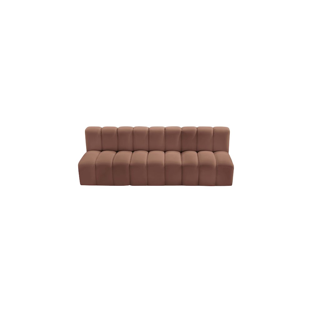 Arc Cognac Vegan Leather Modular Sofa. Picture 4