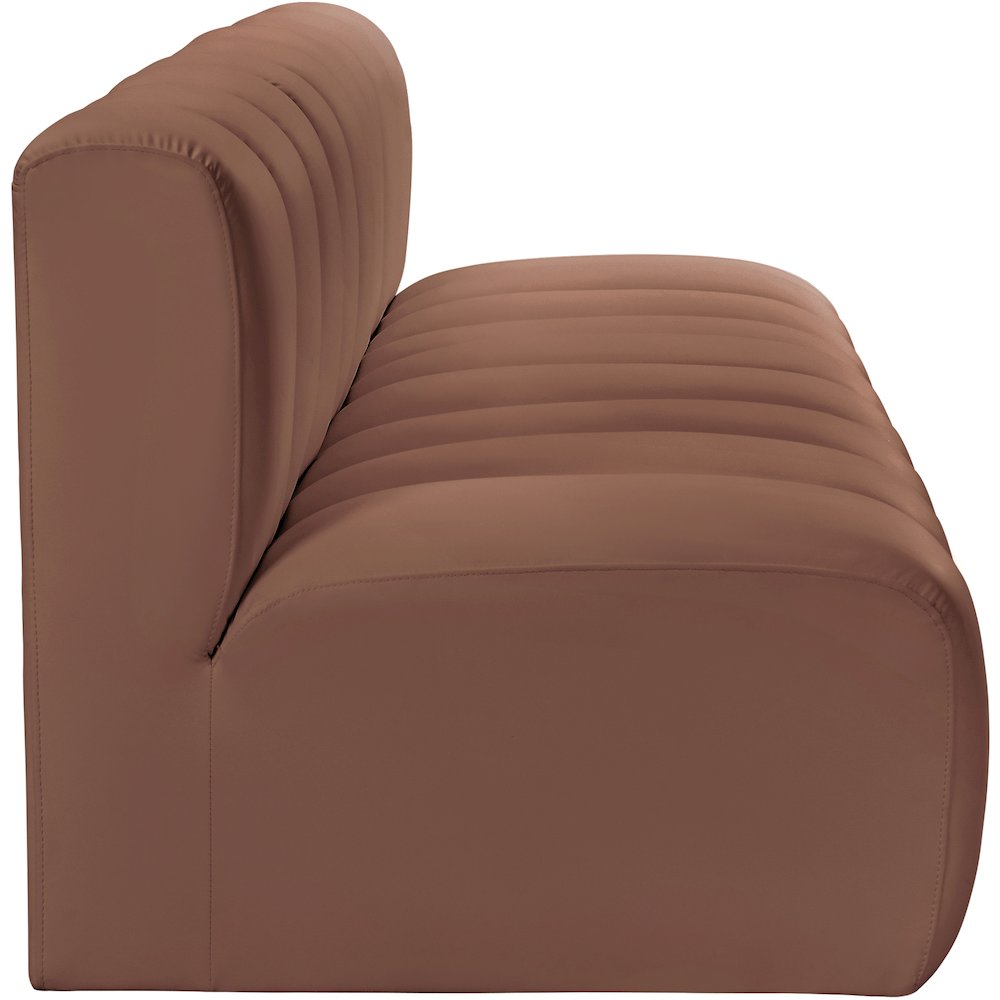 Arc Cognac Vegan Leather Modular Sofa. Picture 5