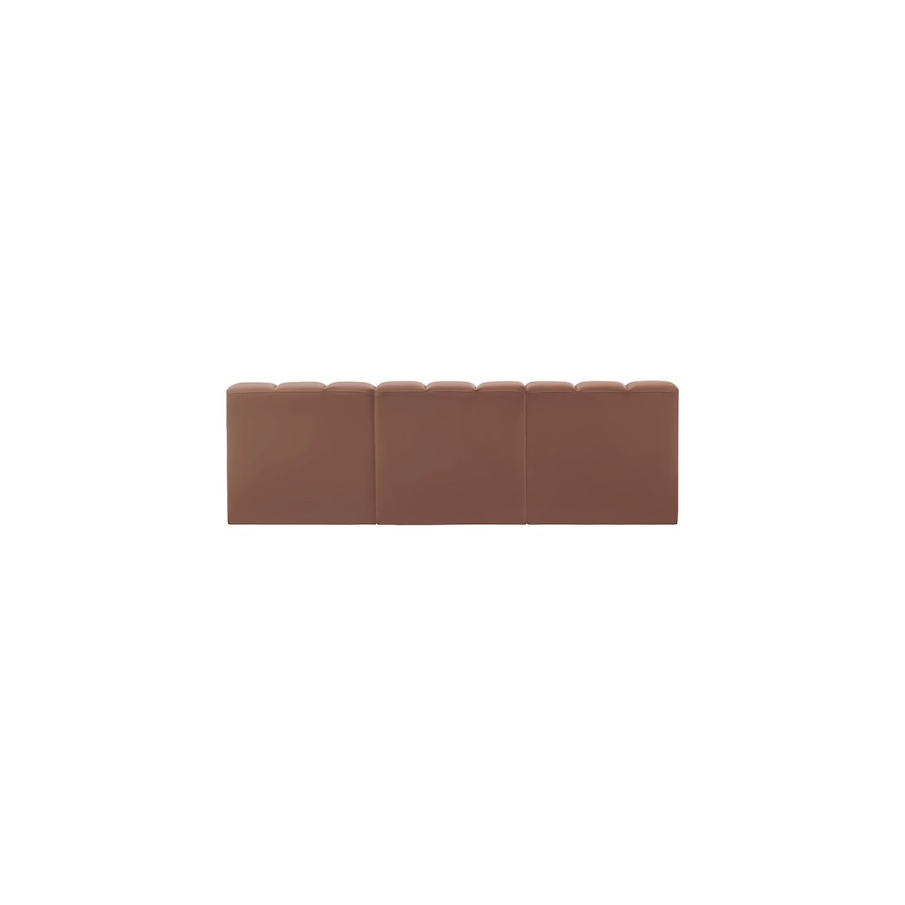 Arc Cognac Vegan Leather Modular Sofa. Picture 6