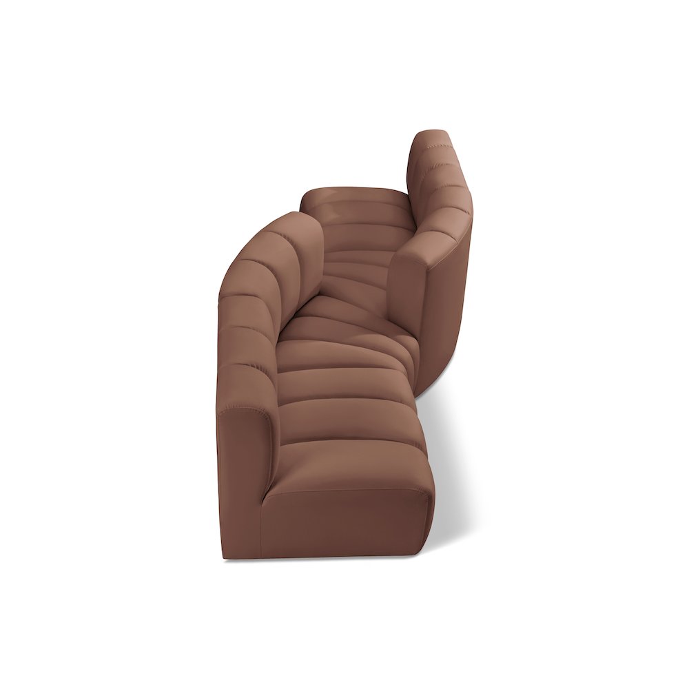 Arc Cognac Vegan Leather Modular Sofa. Picture 1