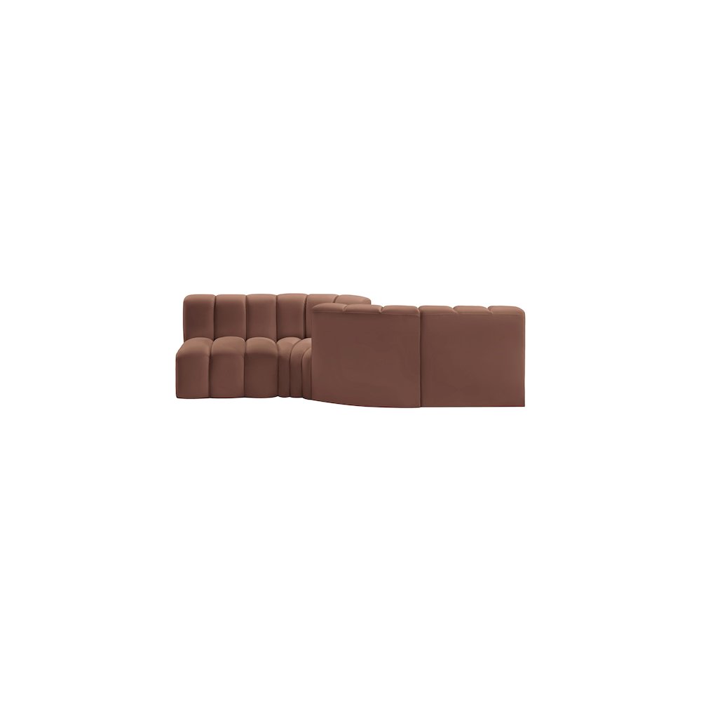 Arc Cognac Vegan Leather Modular Sofa. Picture 5