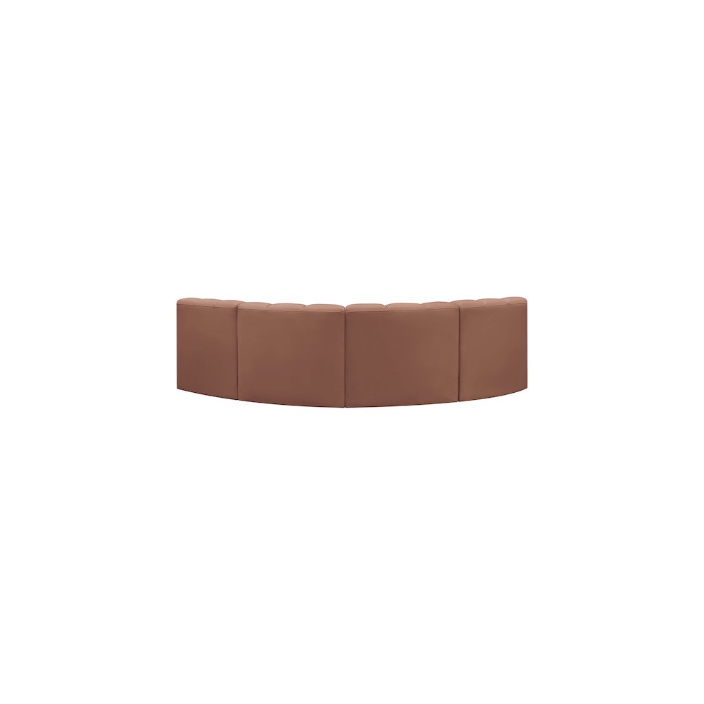 Arc Cognac Vegan Leather Modular Sofa. Picture 6