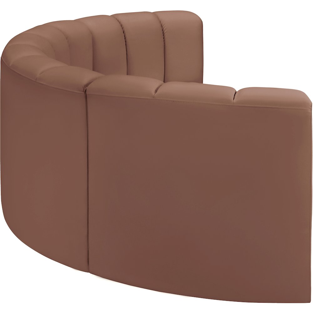 Arc Cognac Vegan Leather Modular Sofa. Picture 5