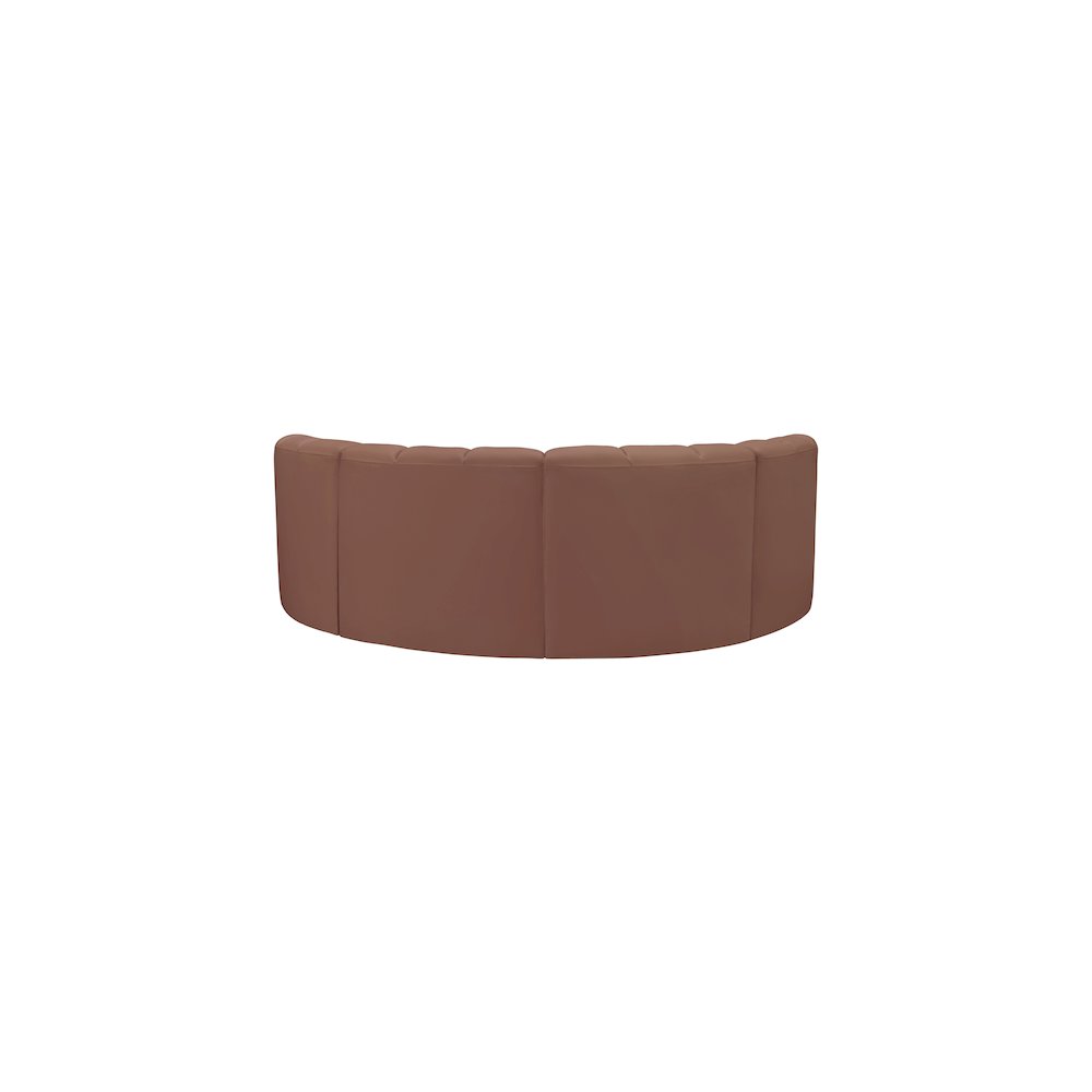 Arc Cognac Vegan Leather Modular Sofa. Picture 6