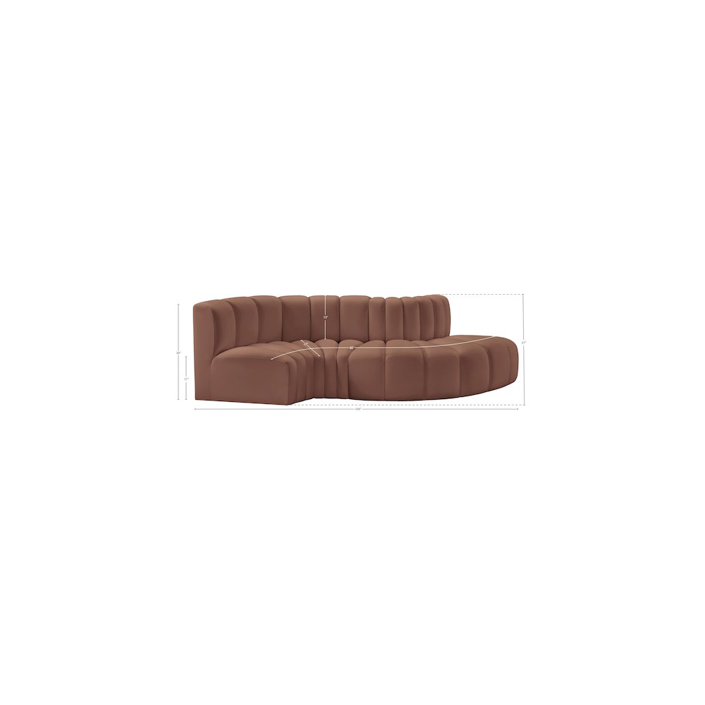 Arc Cognac Vegan Leather Modular Sofa. Picture 10