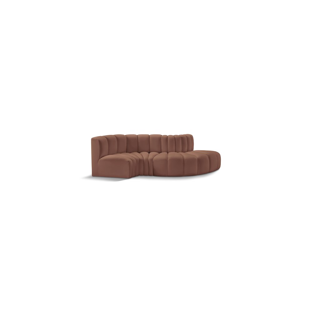 Arc Cognac Vegan Leather Modular Sofa. Picture 1