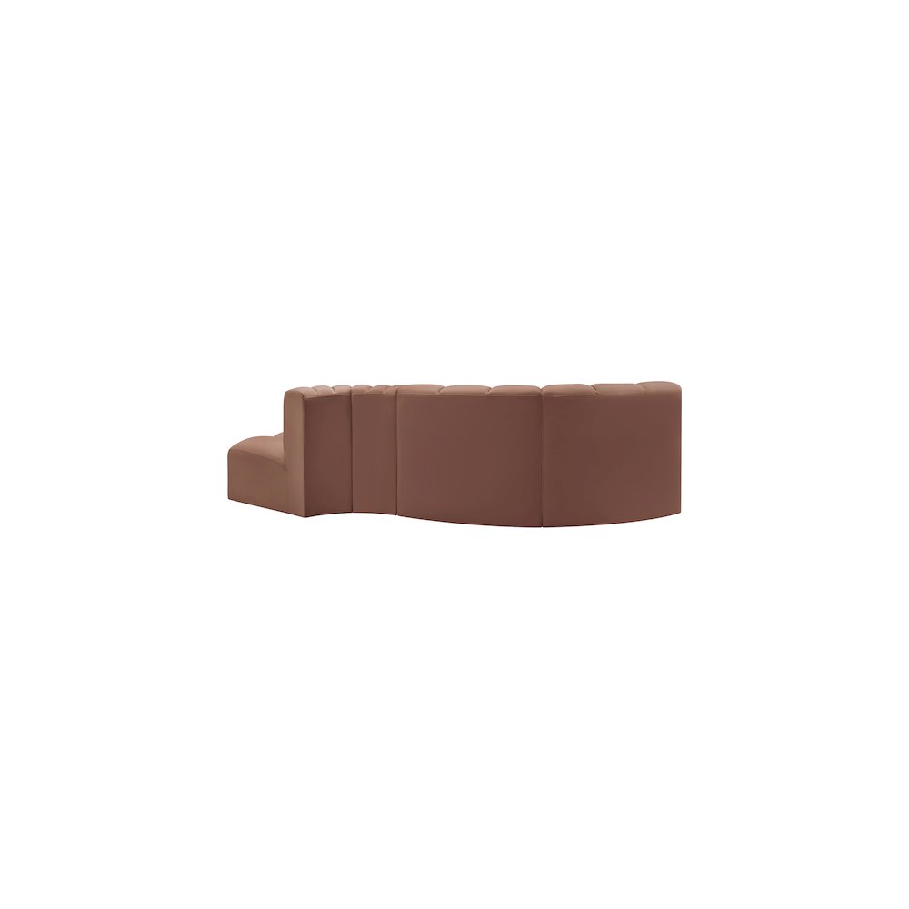 Arc Cognac Vegan Leather Modular Sofa. Picture 5