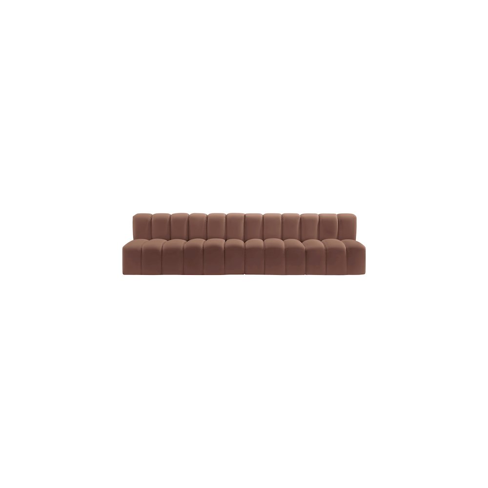 Arc Cognac Vegan Leather Modular Sofa. Picture 3