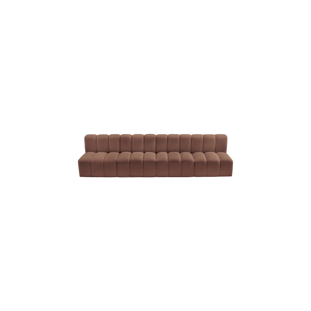 Arc Cognac Vegan Leather Modular Sofa. Picture 4