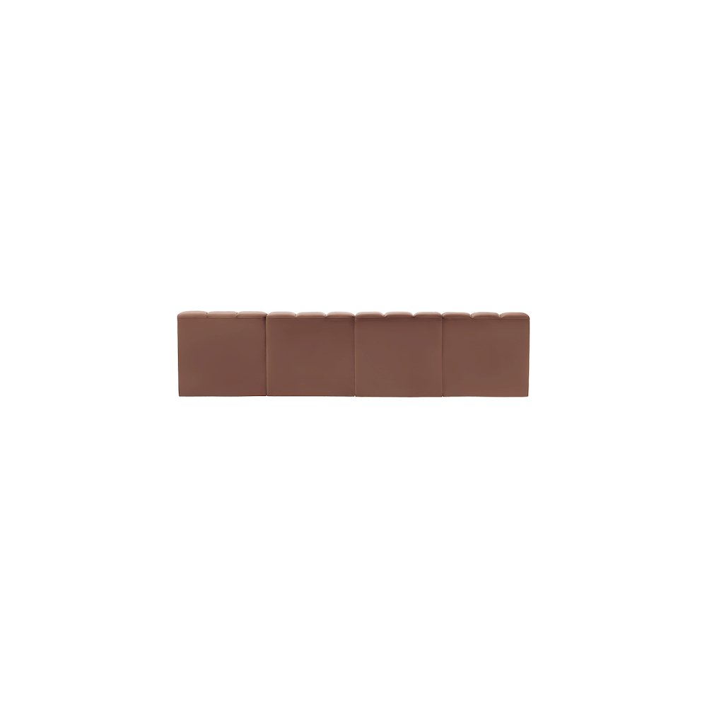 Arc Cognac Vegan Leather Modular Sofa. Picture 5