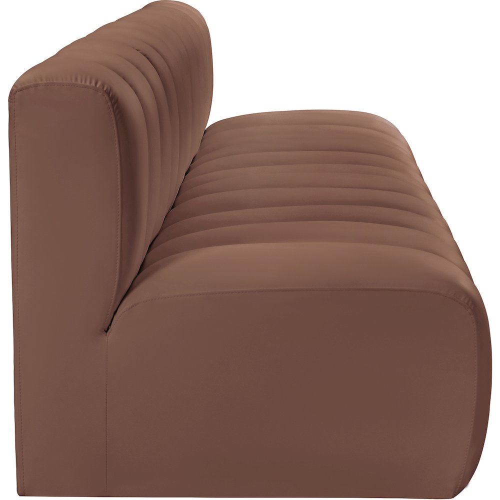 Arc Cognac Vegan Leather Modular Sofa. Picture 6