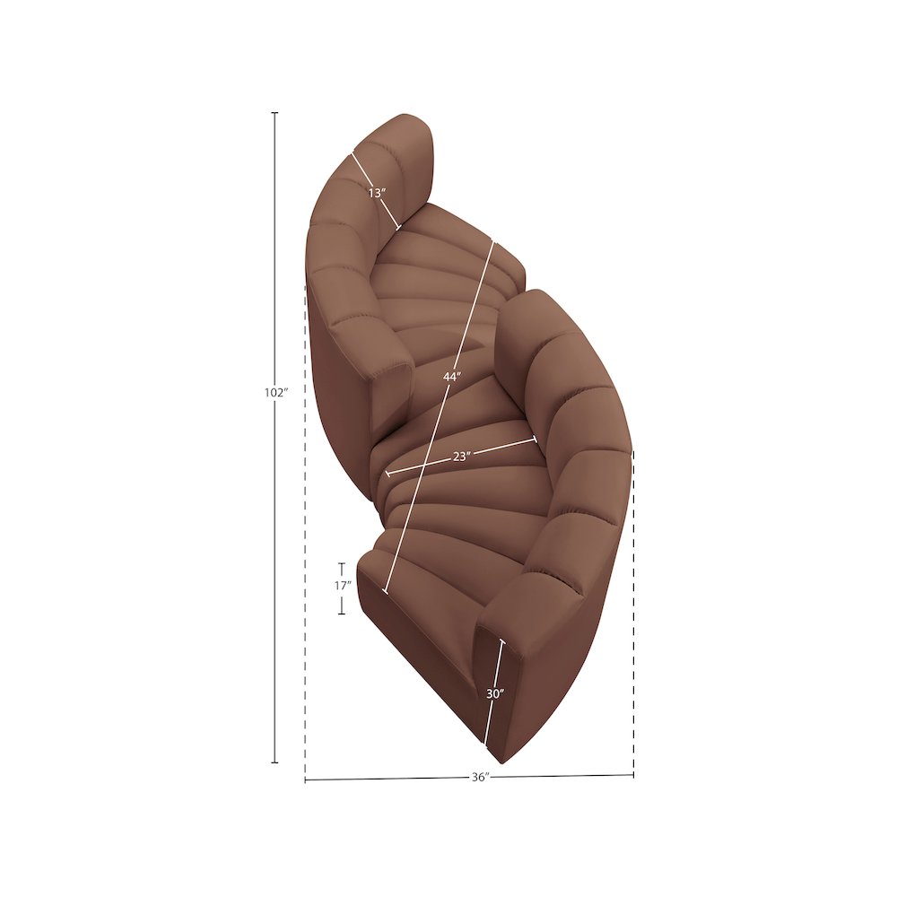 Arc Cognac Vegan Leather Modular Sofa. Picture 11