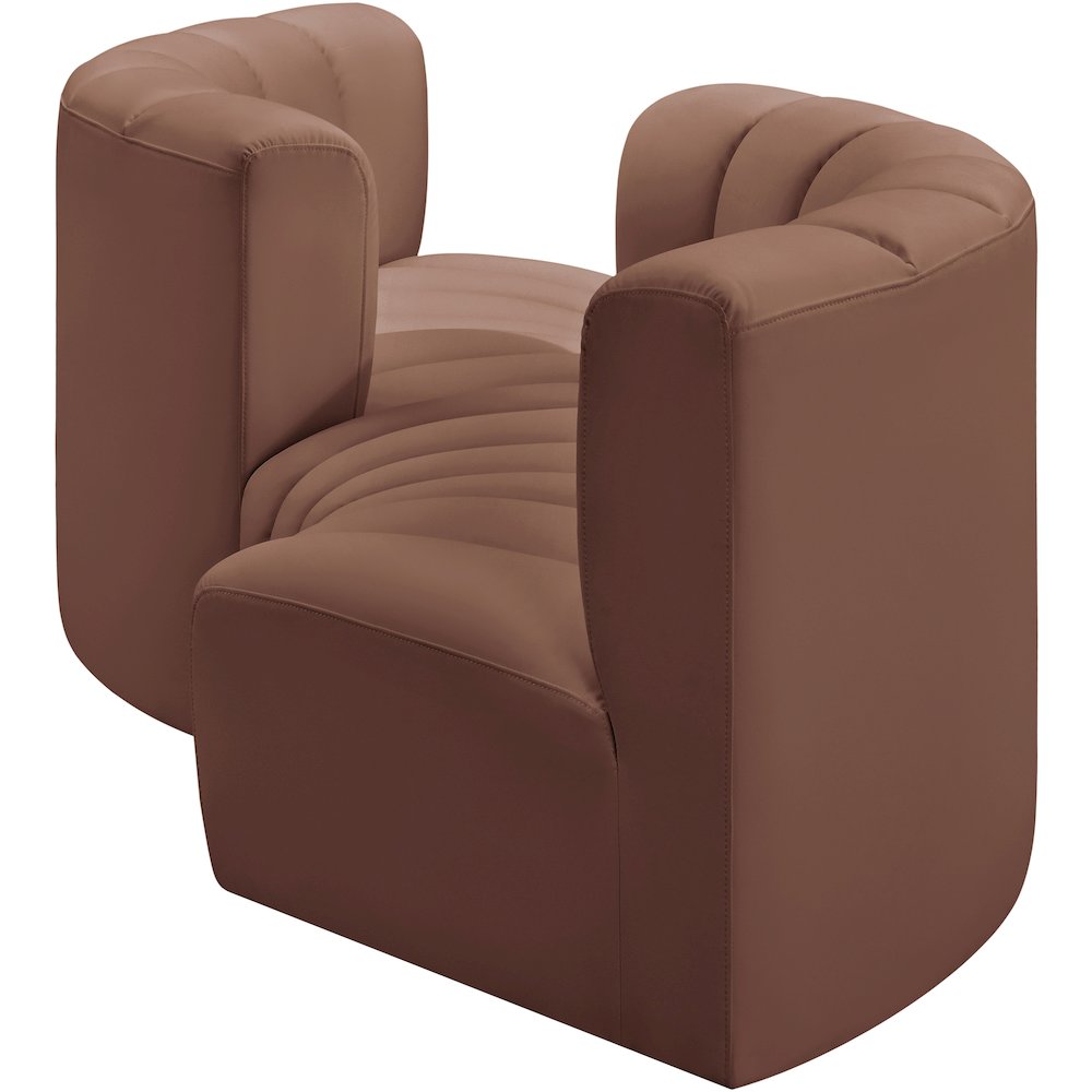 Arc Cognac Vegan Leather Modular Sofa. Picture 5
